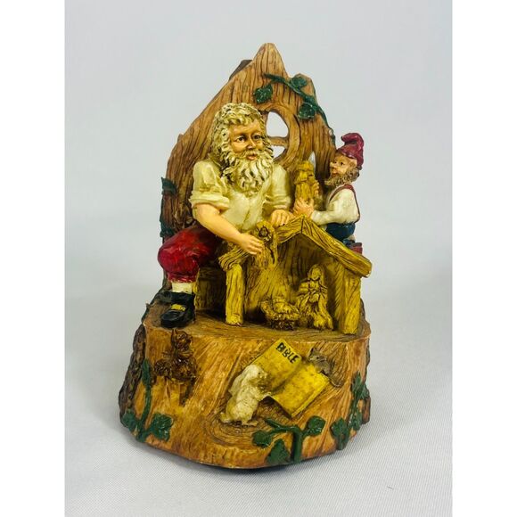 House of Lloyd Santa Building Nativity Silent Night Jesus Music Box Creche - Picture 1 of 9
